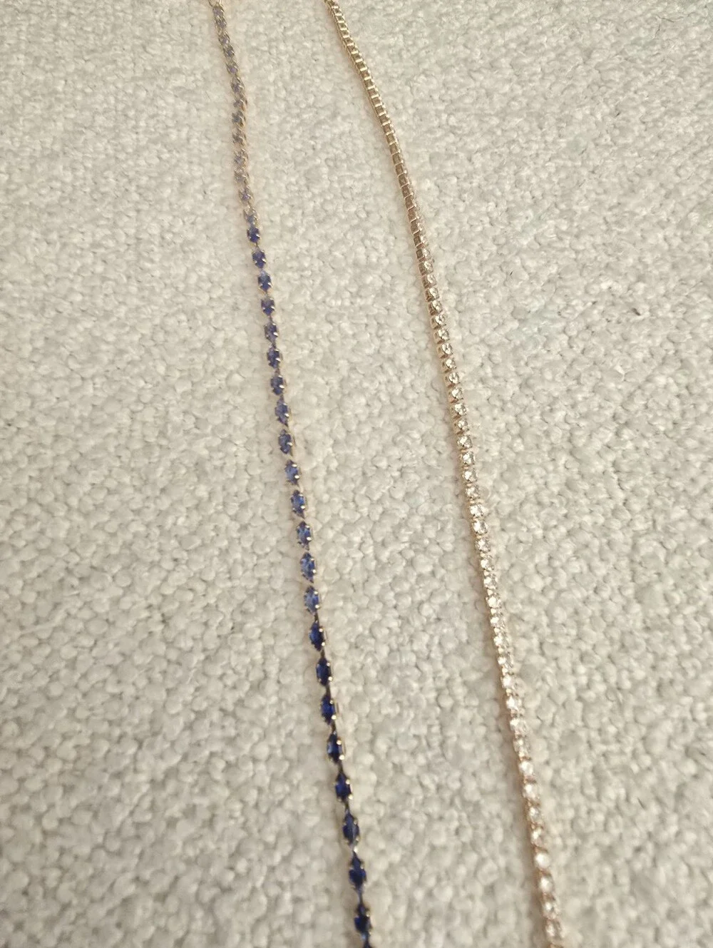 Anthropologie × Serafina, Soloist Crystal Mixed Chain Necklace,Sapphire,MSRP $54